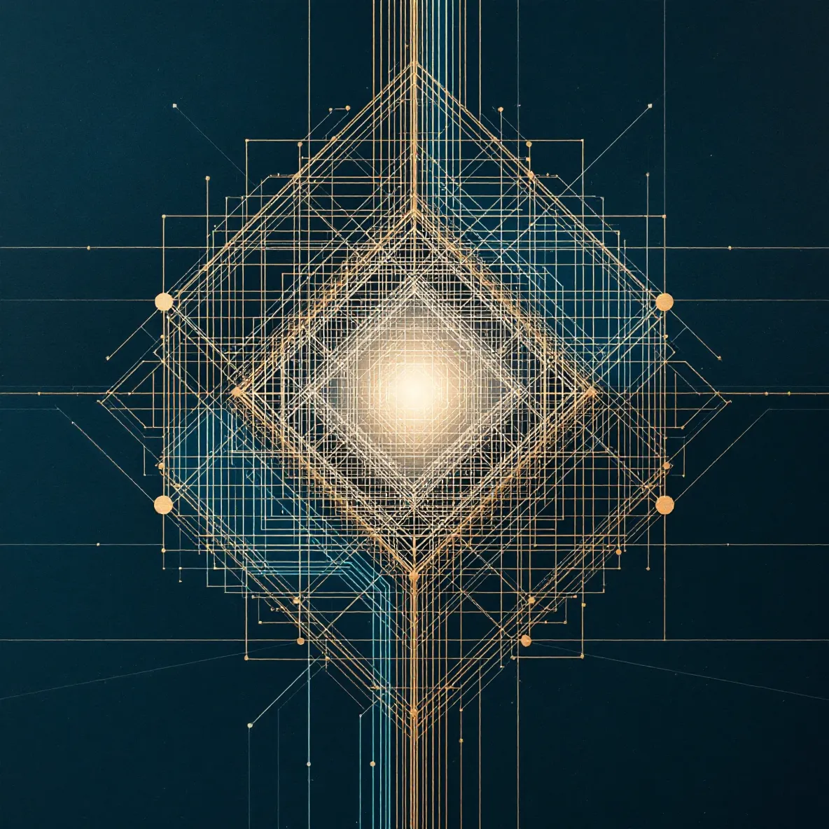 A geometric map of branching lines that return to one clear center